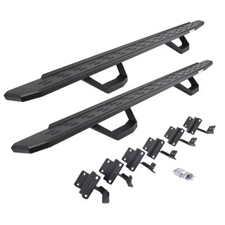 Go Rhino | 6961508720T - RB30 Running Boards with Mounting Brackets & 2 Pairs of Drops Steps Kit - Protective Bedliner Coatin...
