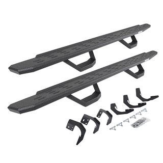 Go Rhino | 6962998020T - RB30 Running Boards with Mounting Brackets & 2 Pairs of Drops Steps Kit - Protective Bedliner Coating -