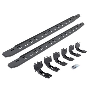 Go Rhino | 69630680ST - RB30 Slim Line Running Boards with Mounting Bracket Kit - Protective Bedliner Coating - Ram 1500 3.0L...