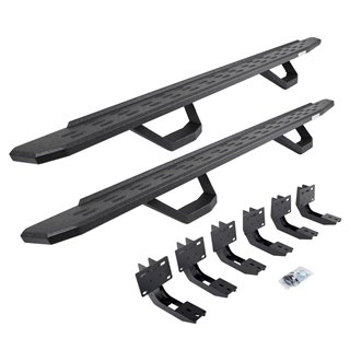 Go Rhino | 6963068720T - RB30 Running Boards with Mounting Brackets & 2 Pairs of Drops Steps Kit - Protective Bedliner Coatin...