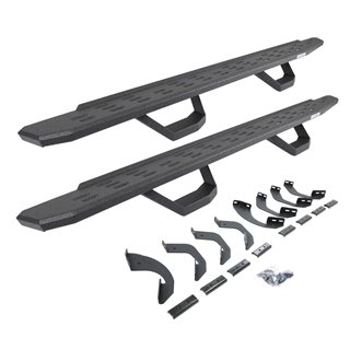 Go Rhino | 6964358020T - RB30 Running Boards with Mounting Brackets & 2 Pairs of Drops Steps Kit - Protective Bedliner Coating -