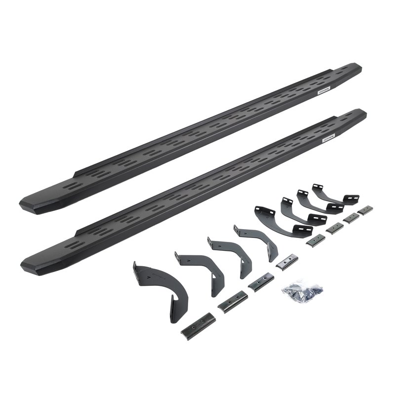 Go Rhino | 69643580PC - RB30 Running Boards with Mounting Bracket Kit - Textured Black - Tundra 3.5T 2022 Go Rhino Step Bars