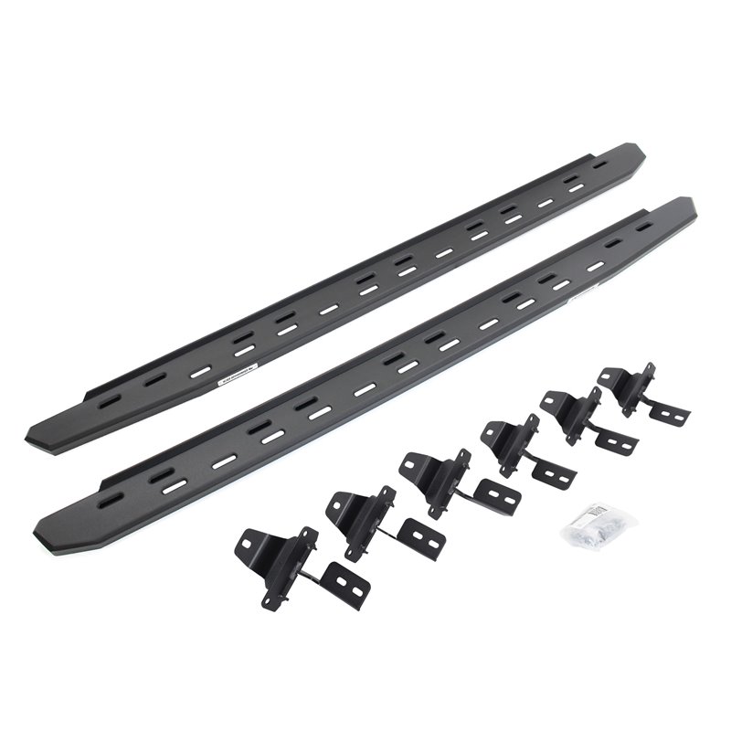 Go Rhino | 69650673SPC - RB30 Slim Line Running Boards with Mounting Bracket Kit - Textured Black - Wrangler (JL) 2.0T / 3.6L...