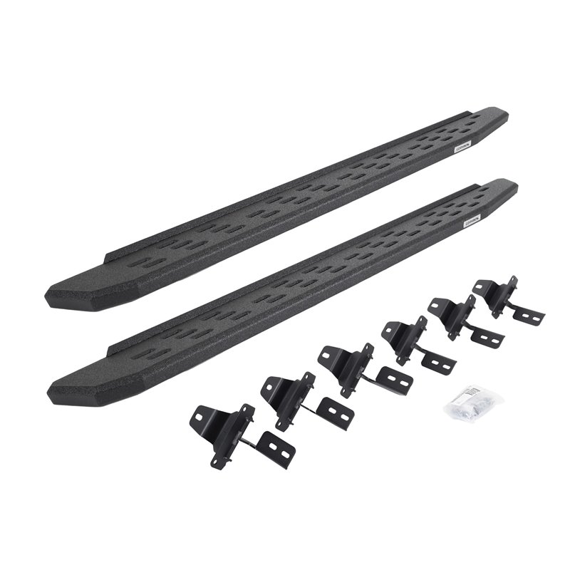 Go Rhino | 69650673T - RB30 Running Boards with Mounting Bracket Kit - Protective Bedliner Coating - Wrangler (JL) 2.0T / 3.6...