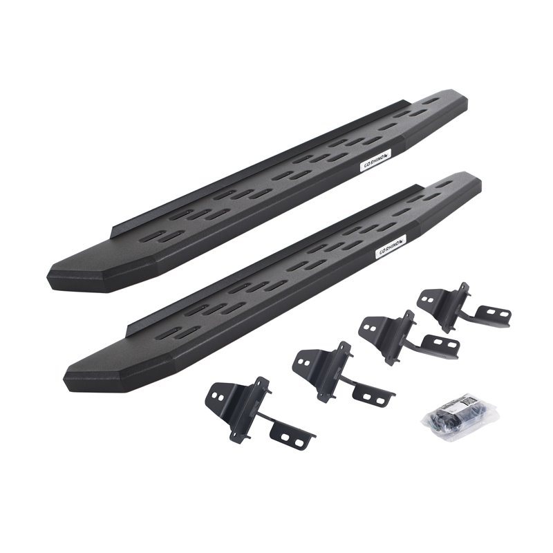Go Rhino | 69692648PC - RB30 Running Boards with Mounting Bracket Kit - Textured Black - Wrangler (JK) 3.6L / 3.8L 2007-2018
