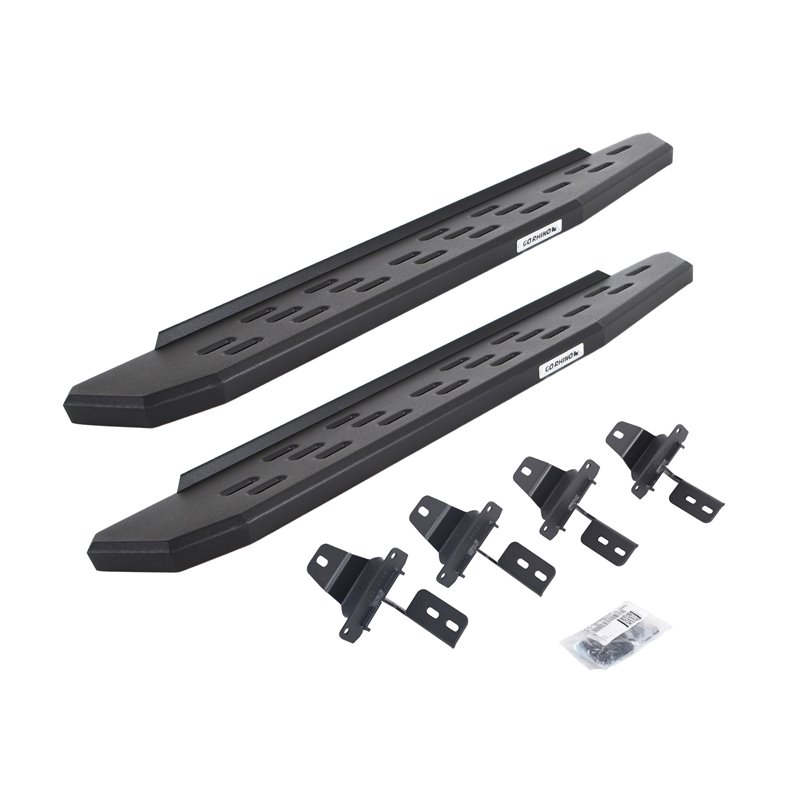Go Rhino | 69692748PC - RB30 Running Boards with Mounting Bracket Kit - Textured Black - Wrangler (JL) 2.0T / 3.6L 2018