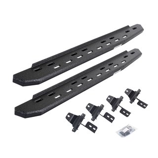 Go Rhino | 69692748ST - RB30 Slim Line Running Boards with Mounting Bracket Kit - Protective Bedliner Coating - Wrangler (JL)...