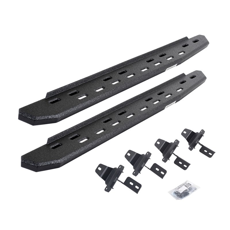Go Rhino | 69692748ST - RB30 Slim Line Running Boards with Mounting Bracket Kit - Protective Bedliner Coating - Wrangler (JL)...
