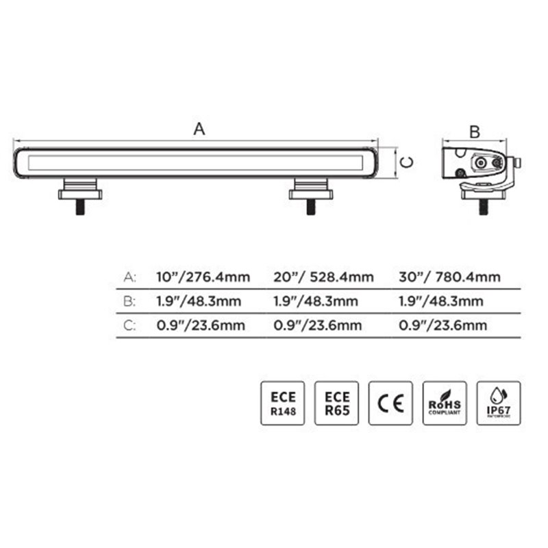Go Rhino | 50003014CBS - Flash Series Lights - 30" Single Multi Function LED Light Bar -  Black