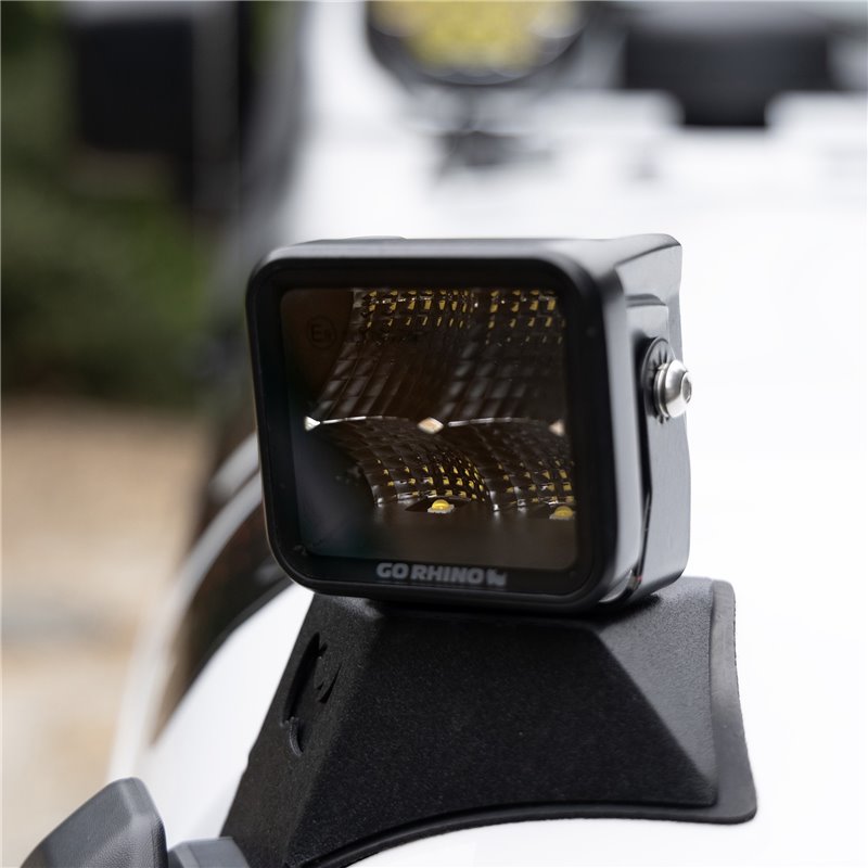Go Rhino | 50200321FCS - Blackout Series Lights - Pair of 2x2 Cube LED Flood Light Kit -  Black