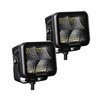Go Rhino | 50200321FCS - Blackout Series Lights - Pair of 2x2 Cube LED Flood Light Kit -  Black