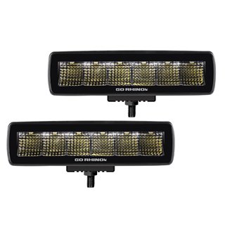 Go Rhino | 50300621FBS - Blackout Series Lights - Pair of Sixline LED Flood Light Kit - Black Go Rhino Accessory Lighting