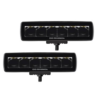 Go Rhino | 50300621SBS - Blackout Series Lights - Pair of Sixline LED Spot Light Kit - Black Go Rhino Accessory Lighting