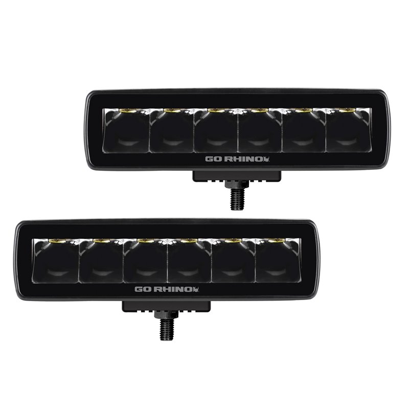 Go Rhino | 50300621SBS - Blackout Series Lights - Pair of Sixline LED Spot Light Kit - Black Go Rhino Accessory Lighting