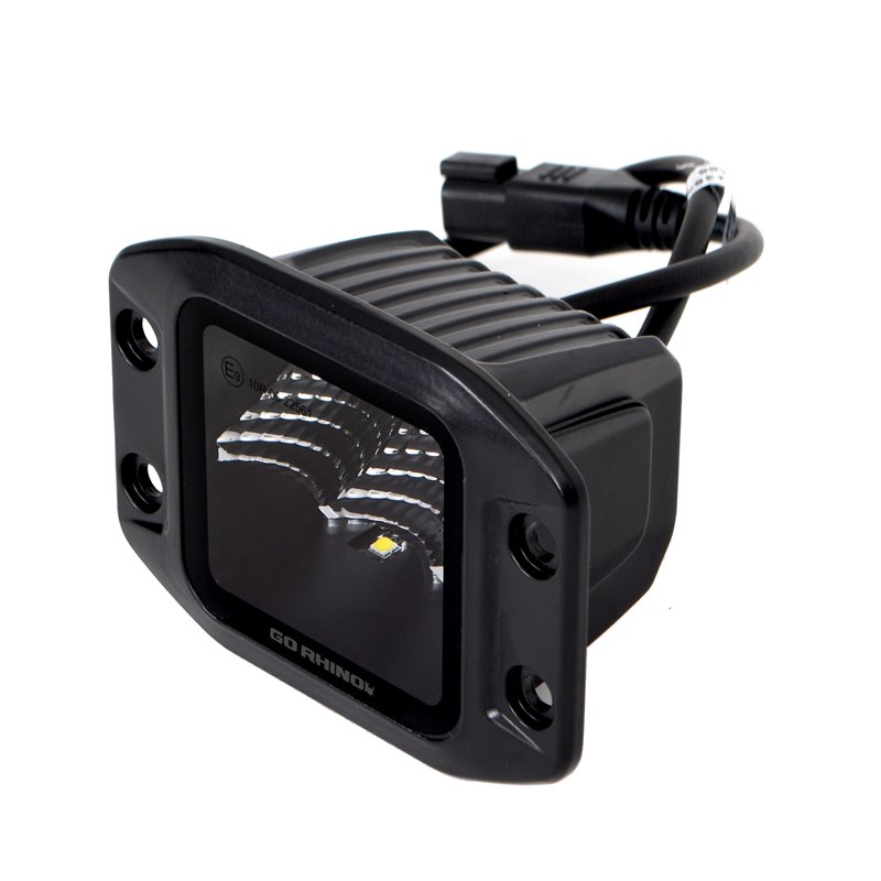 Go Rhino | 50400321FCF - Blackout Series Lights- Pair of 3x3 Cube LED Flood Light Kit - Flush Mount - Black Go Rhino Accessor...