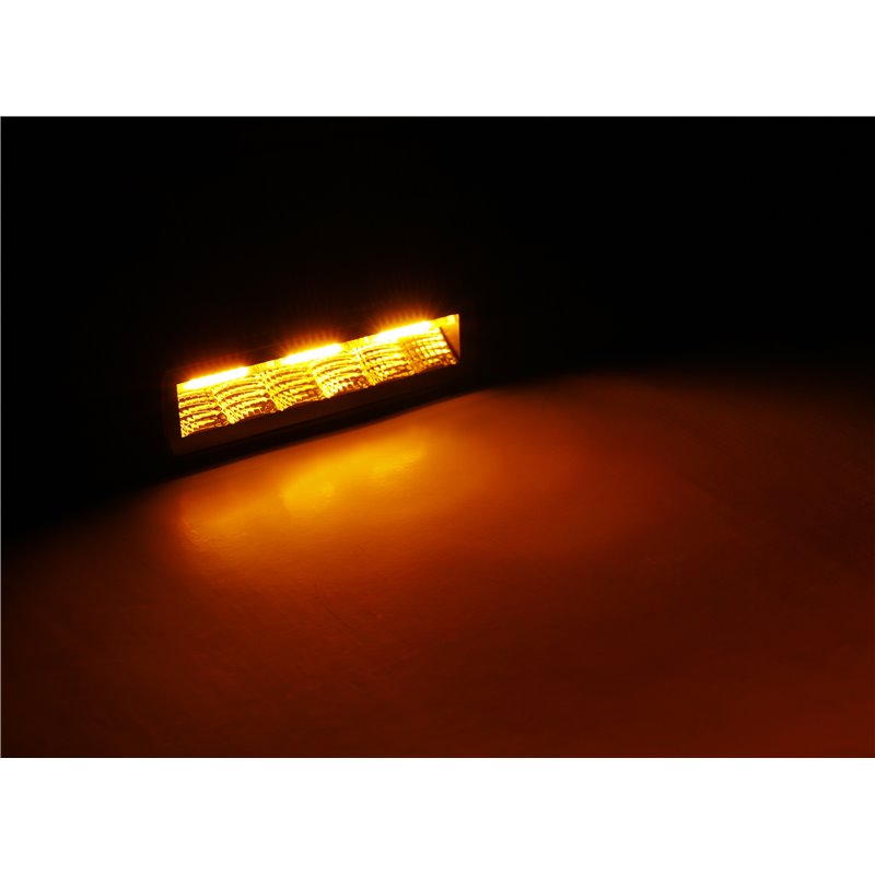 Go Rhino | 50600622FBS - Blackout Combo Series Lights - Pair of Sixline LED Flood Lights With Amber Accent - Black Go Rhino A...