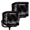 Go Rhino | 50700322FCS - Blackout Combo Series Lights - Pair of 4x3 Cube Sideline LED Flood Lights W/Amber -  Black