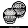 Go Rhino | 50800711SRS - Blackout Series Lights - 7" Round LED Spot Light Beam With Daytime Running Light -  Black
