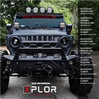 Go Rhino | 51052001CSS - Blackout Series Lights - 20.5" Single Row LED Light Bar -  Black