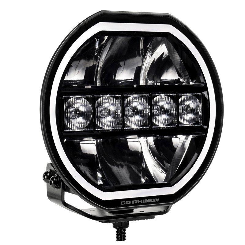 Go Rhino | 51080711CRS - Blackout Series Lights - 7" Maxline LED  Hi/Low Beam W/Multi Daytime Running Light -  Black