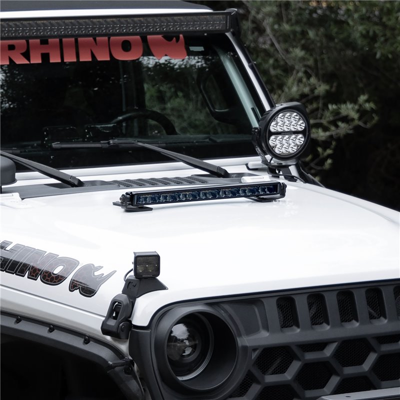Go Rhino | 51653212CSS - Blackout Combo Series Lights - 31.5" Single Row LED Light Bar With Amber Lighting -  Black