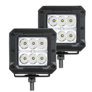 Go Rhino | 51803023SCS - Bright Series Lights - Pair of 3x3 Cube LED Spot Light Kit - Black Go Rhino Accessory Lighting