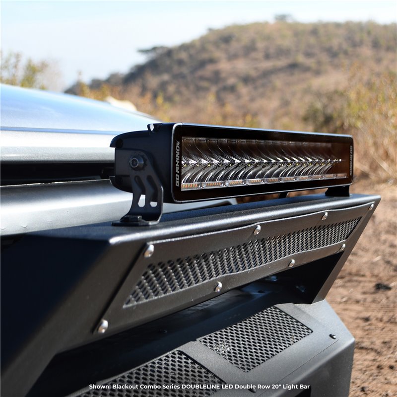 Go Rhino | 52002112CDS - Blackout Combo Series Lights - 21.5" Double Row LED Light Bar With Amber Lighting -  Black