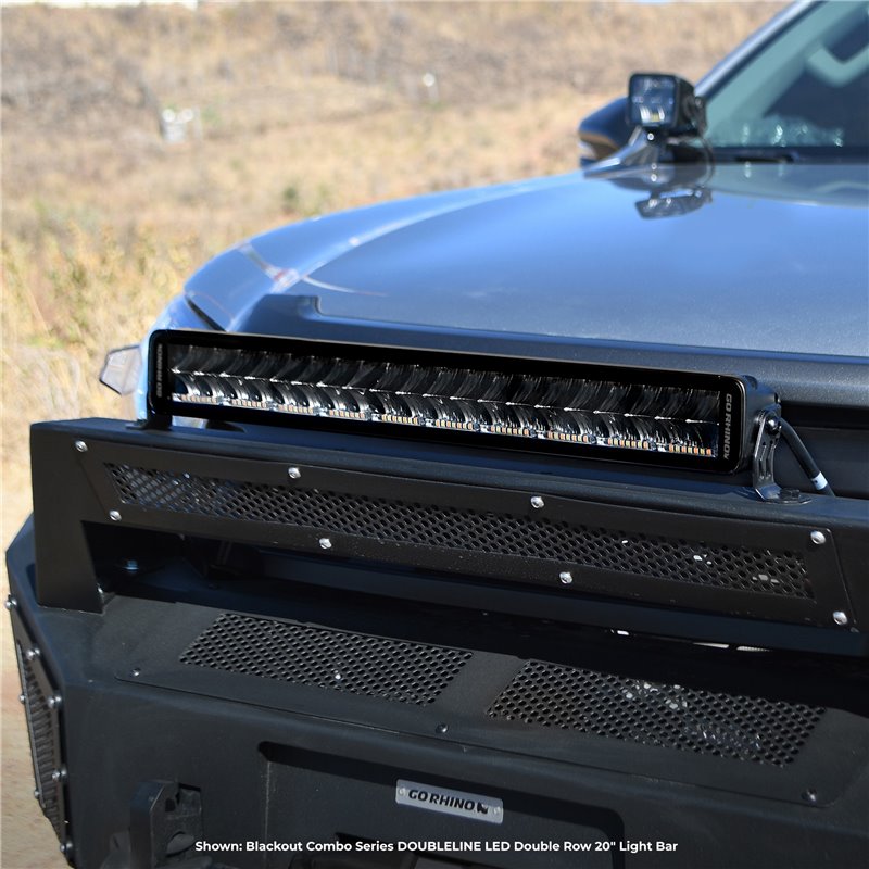 Go Rhino | 52002112CDS - Blackout Combo Series Lights - 21.5" Double Row LED Light Bar With Amber Lighting -  Black