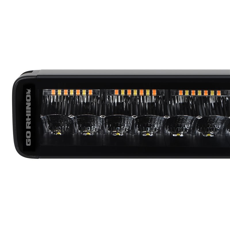 Go Rhino | 54805012CDS - Blackout Combo Series Lights - 50" Double Row LED Light Bar With Amber Lighting -  Black