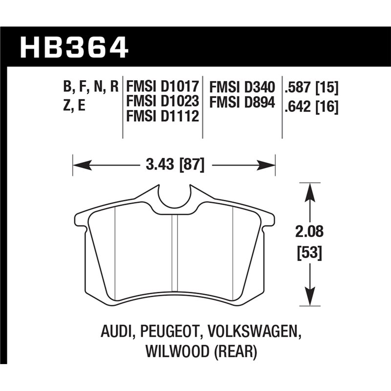Hawk Performance | HP Plus Disc Brake Pad - Golf GTI 1.8T 1.8T 2005-2005