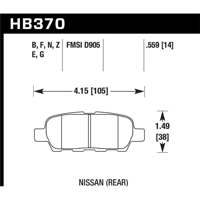 Hawk Performance | HPS 5.0 Disc Brake Pad - Infiniti / Nissan 2003-2019