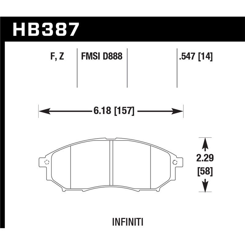 Hawk Performance | Performance Ceramic Disc Brake Pad - Infiniti / Nissan 2005-2016
