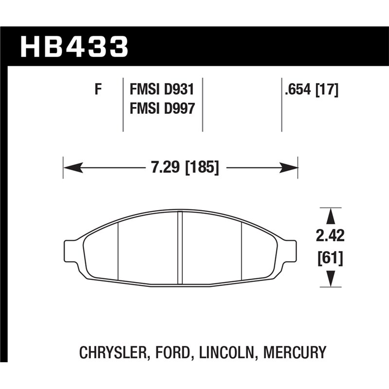 Hawk Performance | HPS Disc Brake Pad - Pacifica / Crown Victoria / Town Car 2008-2011