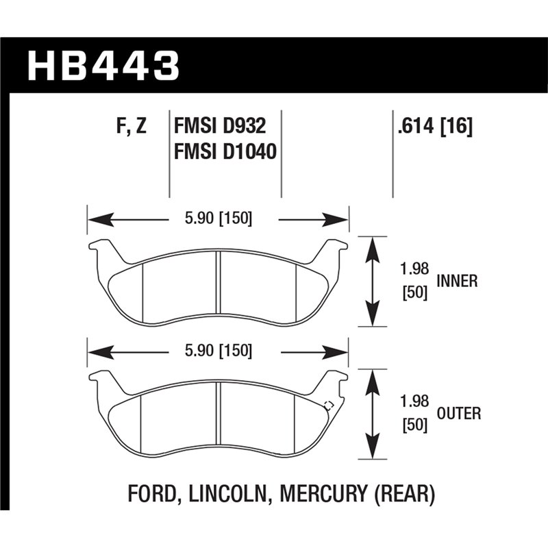 Hawk Performance | HPS Disc Brake Pad - Crown Victoria / Ranger / Town Car 2008-2011