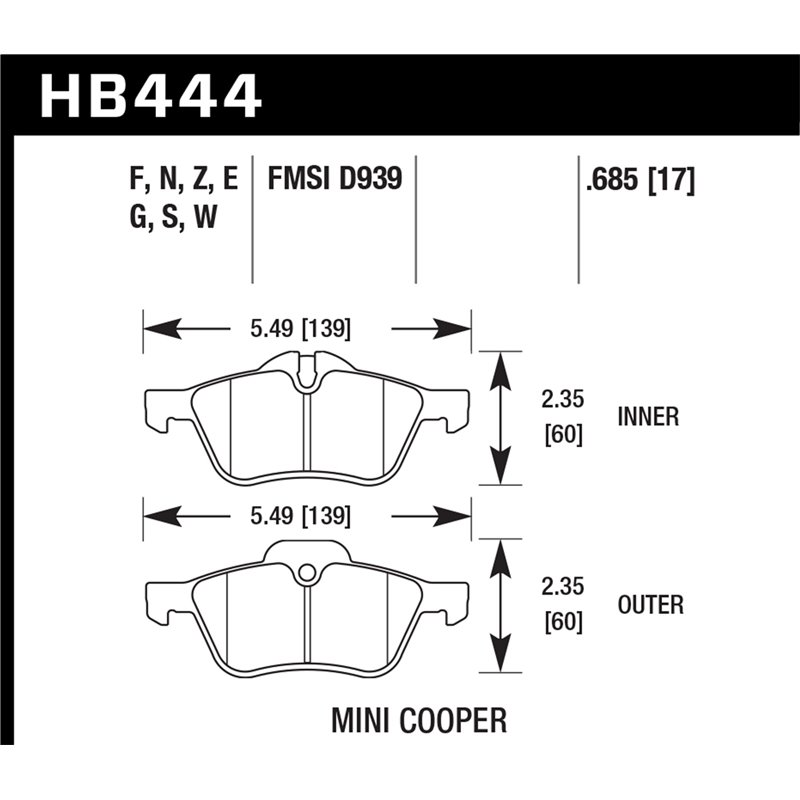 Hawk Performance | HPS Disc Brake Pad - Cooper 1.6L 2008-2009