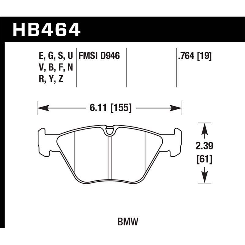 Hawk Performance | HPS 5.0 Disc Brake Pad - X1 / X3 / Z4 2008-2014