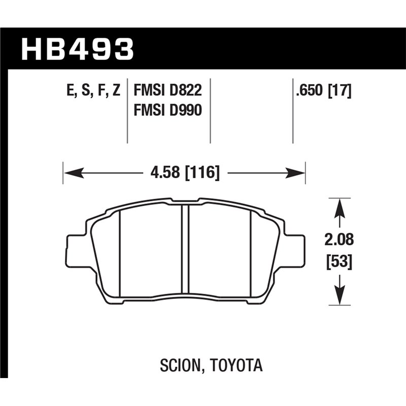 Hawk Performance | Blue 9012 Disc Brake Pad - iQ / Prius 1.3L / 1.5L 2008-2015