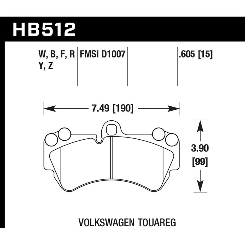 Hawk Performance | HPS Disc Brake Pad - G550 4x4 / Cayenne / Touareg 2008-2018