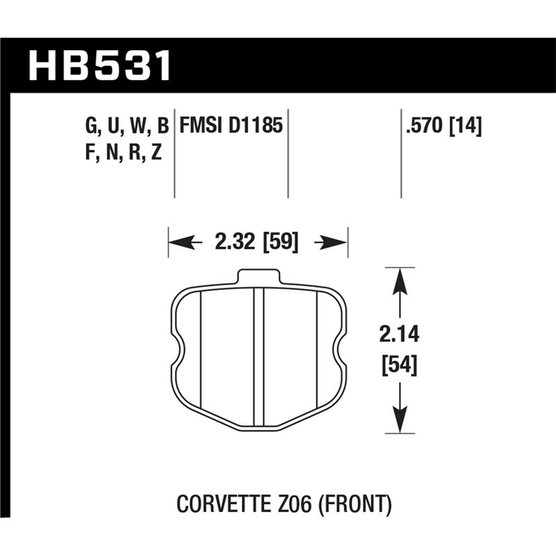 Hawk Performance | Performance Ceramic Disc Brake Pad - Corvette 6.2L / 7.0L 2006-2013