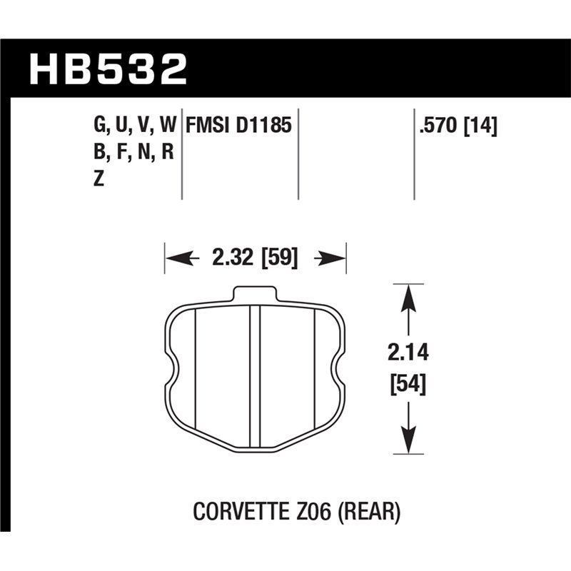 Hawk Performance | DTC-60 Disc Brake Pad - Corvette 6.2L / 7.0L 2006-2013