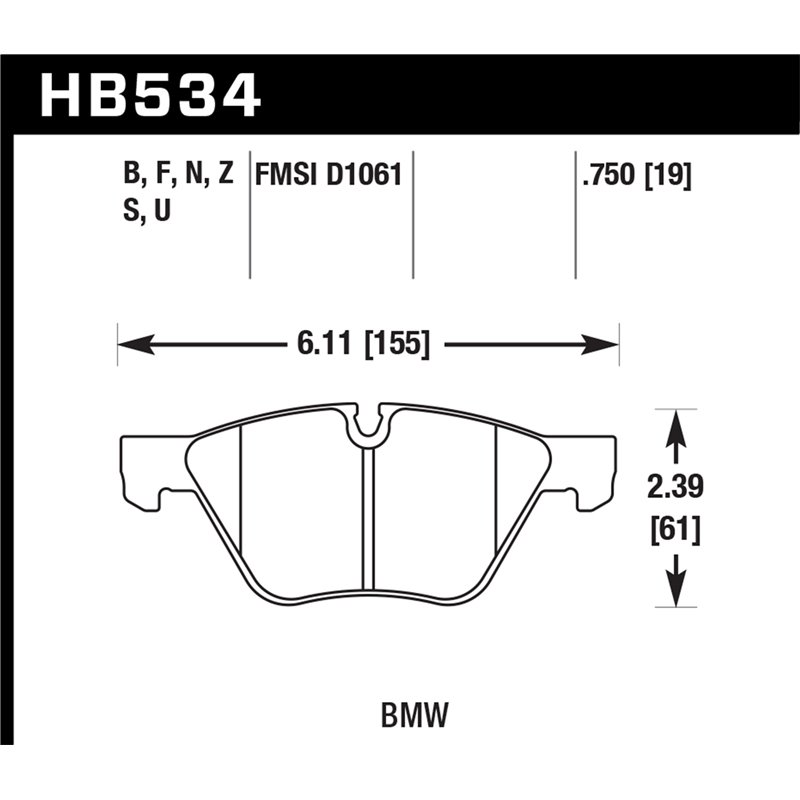 Hawk Performance | HP Plus Disc Brake Pad - 128i / X1 / Z4 3.0L / 2.0T 2008-2016