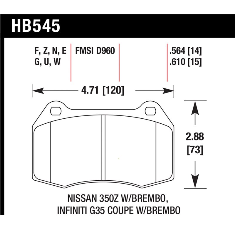 Hawk Performance | HPS 5.0 Disc Brake Pad - G35 / 350Z 3.5L 2003-2009