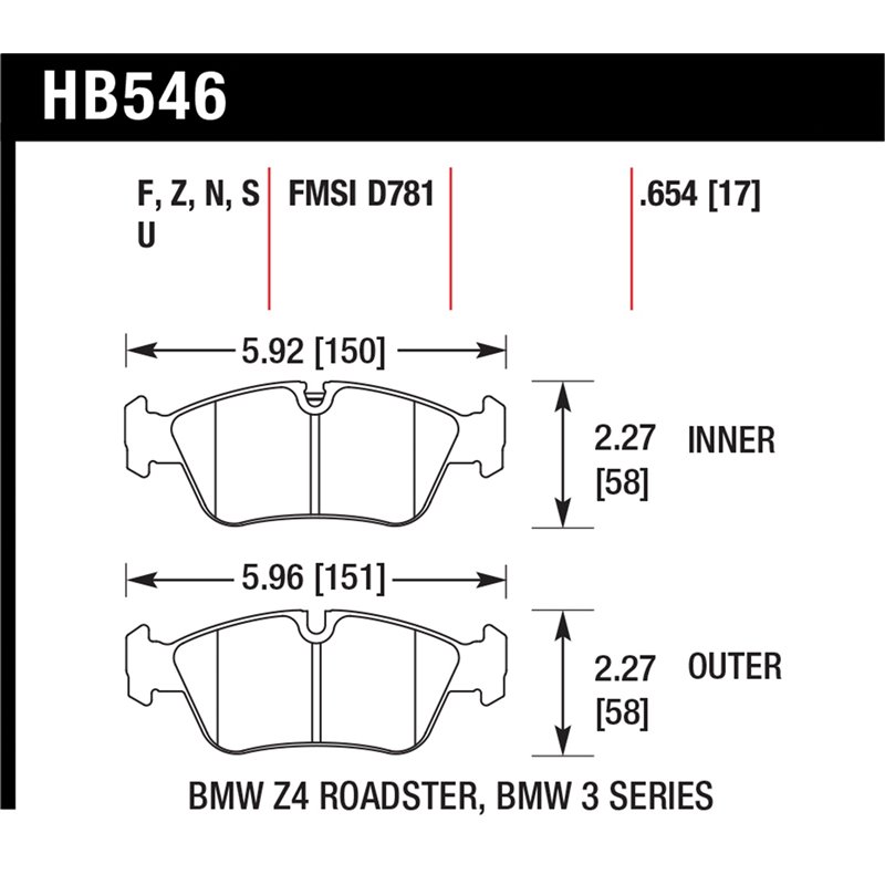 Hawk Performance | HT-10 Disc Brake Pad - Z4 Roadster 3.0i 3.0L 2008-2008