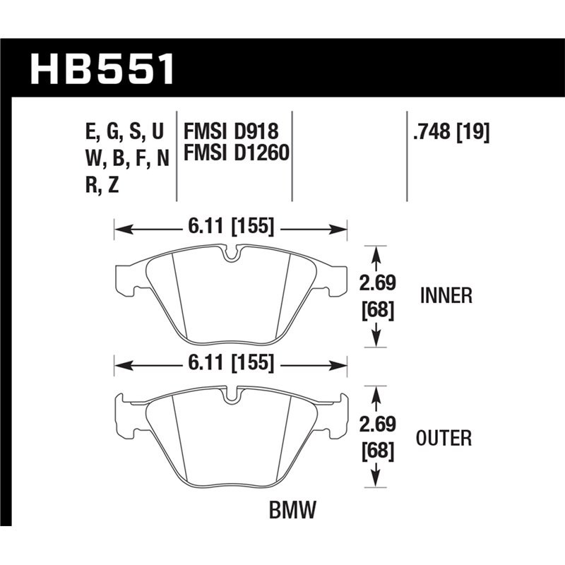 Hawk Performance | DTC-60 Disc Brake Pad - BMW 2008-2016