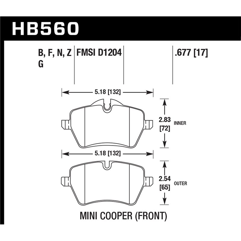 Hawk Performance | DTC-60 Disc Brake Pad - Cooper / Cooper Countryman / Cooper Paceman 2008-2016