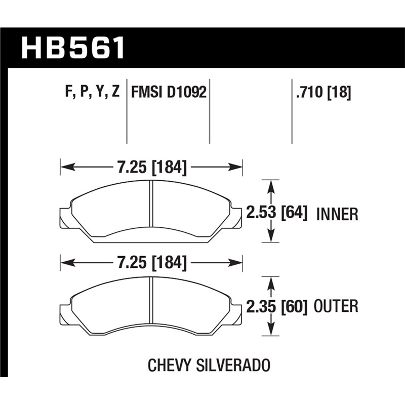 Hawk Performance | LTS Disc Brake Pad - Cadillac / Chevrolet / GMC 2005-2016