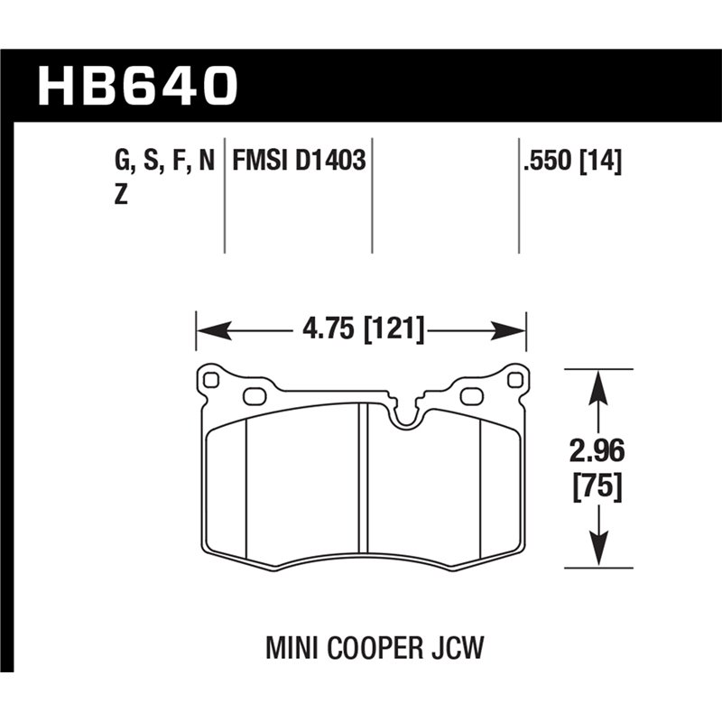 Hawk Performance | DTC-60 Disc Brake Pad - Cooper 1.6L / 2.0T 2009-2015