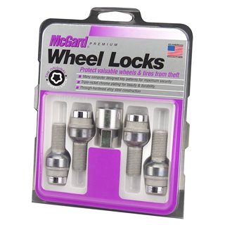 McGard | (4) Chrome Bolt Radius Lock Set 14x1.5 28.2mm Stud 17mm Hex McGard Lug Nuts & Locks