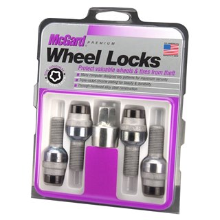 McGard | (4) Black Bolt Radius Lock Set 14x1.5 28.2mm Stud 17mm Hex McGard Lug Nuts & Locks