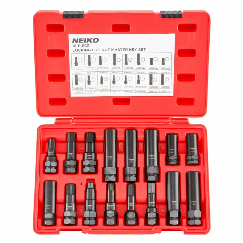 Neiko | Boite de Rangement pour Clé Spline & Tuner (16pcs)